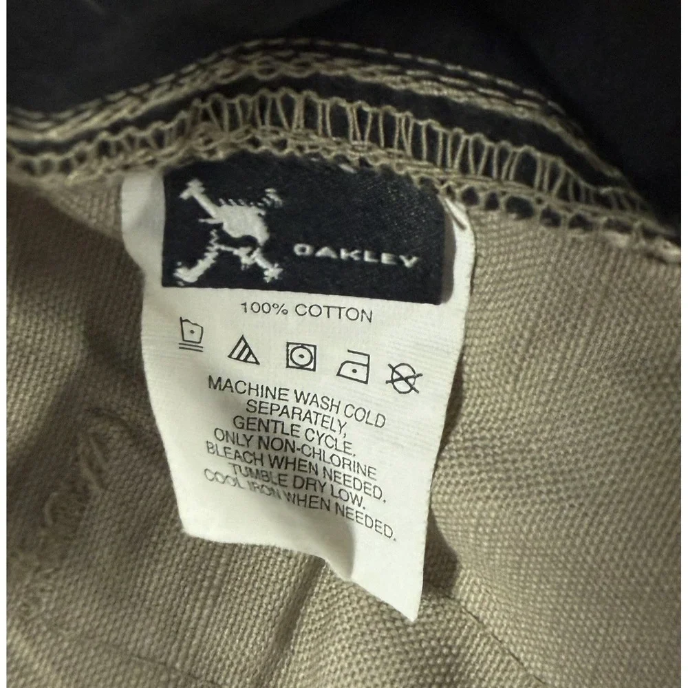 OAKLEY Shorts Mens 38 Khaki Fingerprint 2.8 Loose Fit Y2K Skate Golf 2006 NEW - Picture 7 of 13